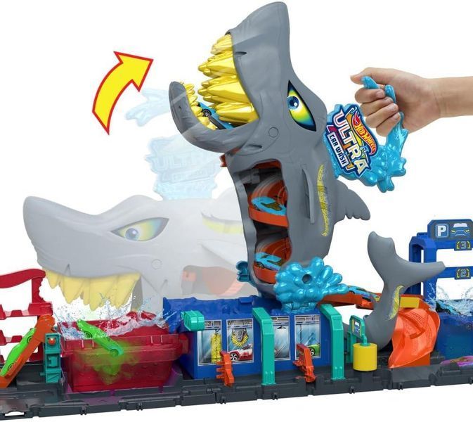 Автотрек Хот Вілс Автомийка Акула Hot Wheels City Ultra Shark Car Wash HTN82 HTN82 фото