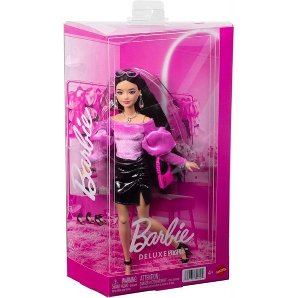 Кукла Barbie Deluxe Style #13 в бархатном топе и виниловой юбке в стиле Барбикор (JJN76) JJN76 фото
