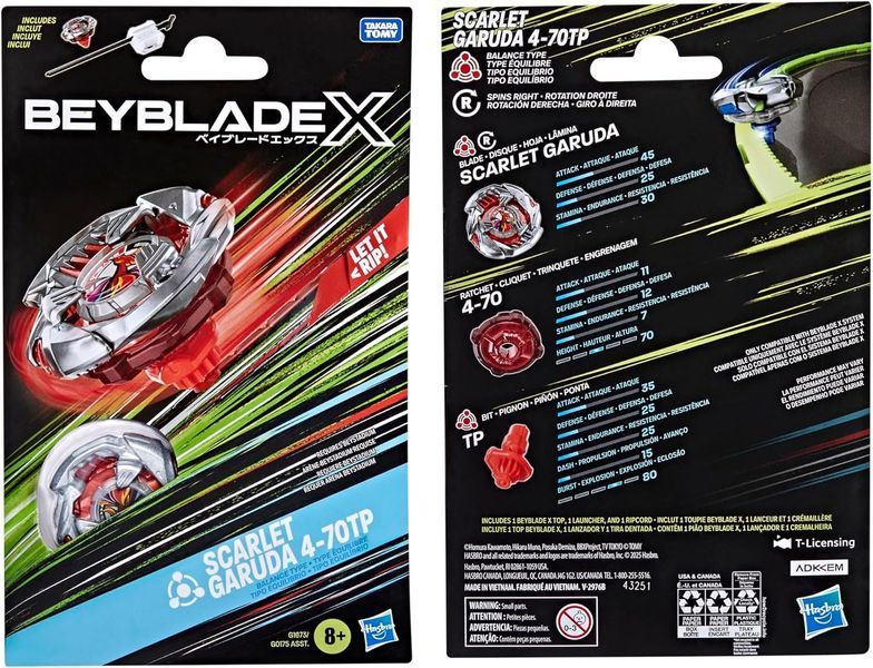 Бейблейд Скарлет Гаруда с пусковым устройством &mdash; Beyblade X Scarlet Garuda 4-70TP BX (G1673) G1673 фото