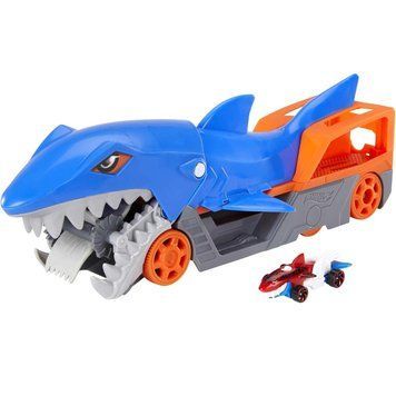 Транспортер Хот Вілс Акула з сховищем для машинок Hot Wheels Shark Chomp Transporter GVG36 GVG36 фото