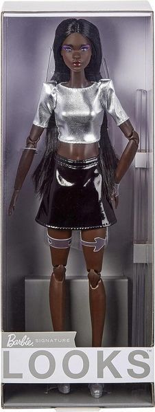 Коллекционная кукла Barbie Looks #10 &mdash; Высокая темнокожая с длинными волосами (HBX93) HBX93 фото