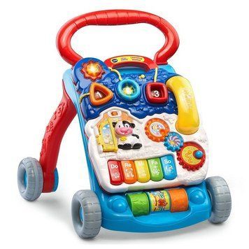 Ходунки штовхателі Навчання сидячи та стоячи Сині VTech 80-077060 80-077060 фото