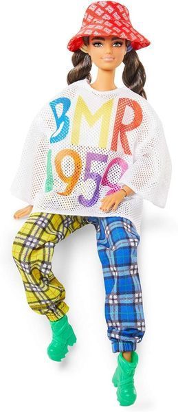Лялька Barbie BMR1959 у картатих штанах та футболці оверсайз у сіточку (GNC48) GNC48 фото