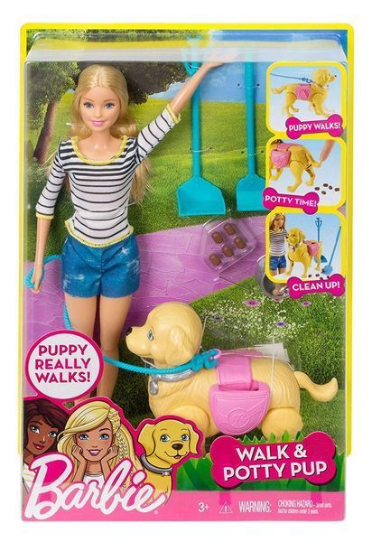 Кукла Барби Прогулка с питомцем &mdash; Barbie Walk & Potty Pup (DWJ68) DWJ68 фото