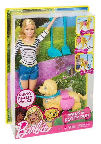 Кукла Барби Прогулка с питомцем &mdash; Barbie Walk & Potty Pup (DWJ68) DWJ68 фото