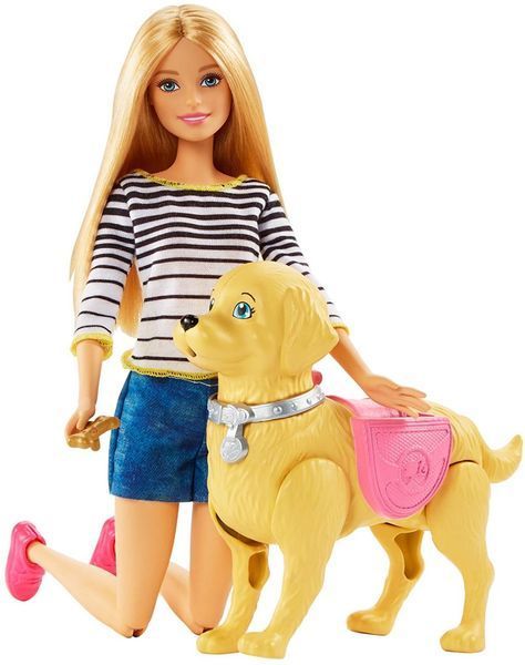 Кукла Барби Прогулка с питомцем &mdash; Barbie Walk & Potty Pup (DWJ68) DWJ68 фото