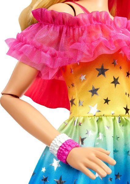 Велика лялька Барбі Модна подружка в райдужній сукні 71 см &mdash; Barbie Large 28-inch (HJX98) HJX98 фото
