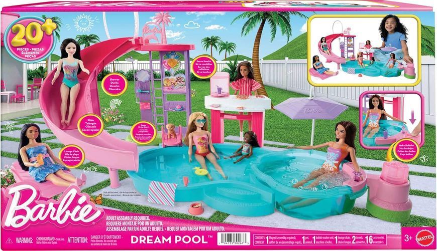 Ігровий набір Басейн Мрії Барбі з гіркою та джакузі &mdash; Barbie Dream Pool Playset (JFP01) JFP01 фото